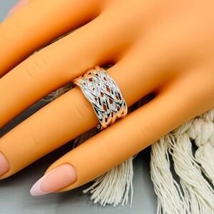925 Sterling Silver Woven Mesh Ring